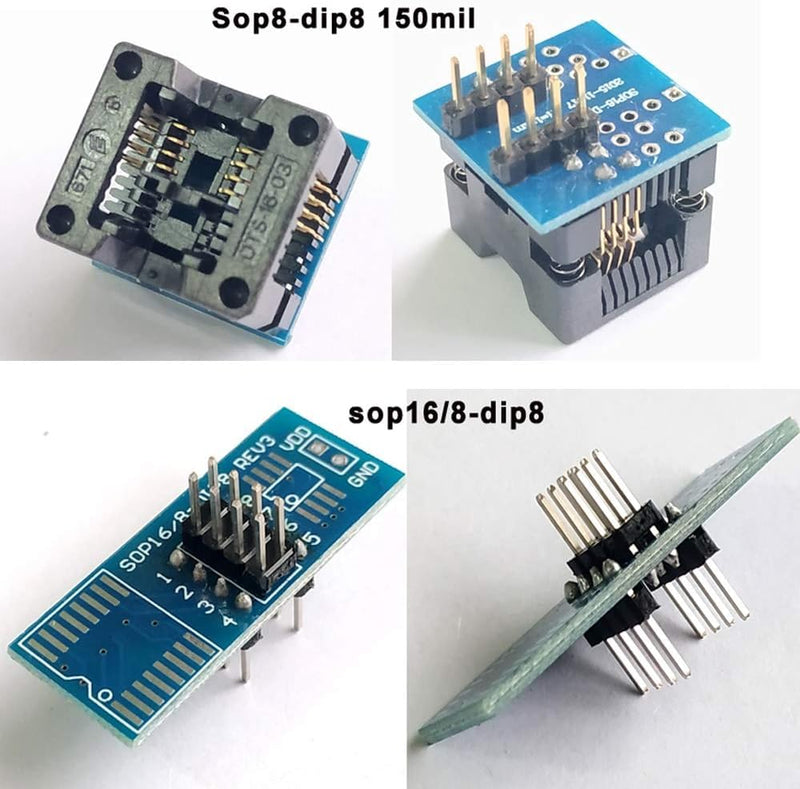 16pcs Universal Adapter Scoket Compatible with Xgecu T48 T56 RT809H RT809F EZP MCU Test Socket Programming Adapter ic chip avr Programmer