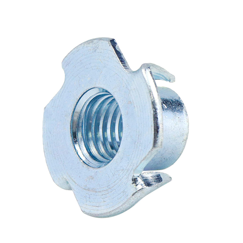 Sydien 50Packs M10 Threaded Insert T-Nut 4 Pronged Tee Nut for Rock Climbing Holds, Wood, Cabinetry 50Pcs
