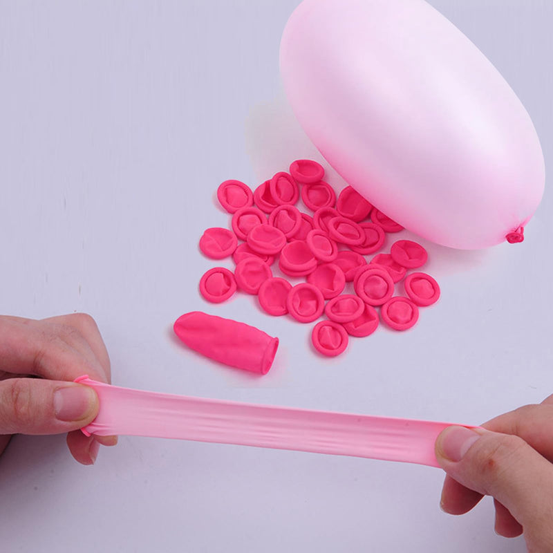 Finger Cots Medium Finger Gloves - Disposable Latex Finger Covers Protection for Finger Tips, Fingertip Protector for Manicure, Handmade, Industrial Apply 150PCS (Pink-Medium) Pink-medium