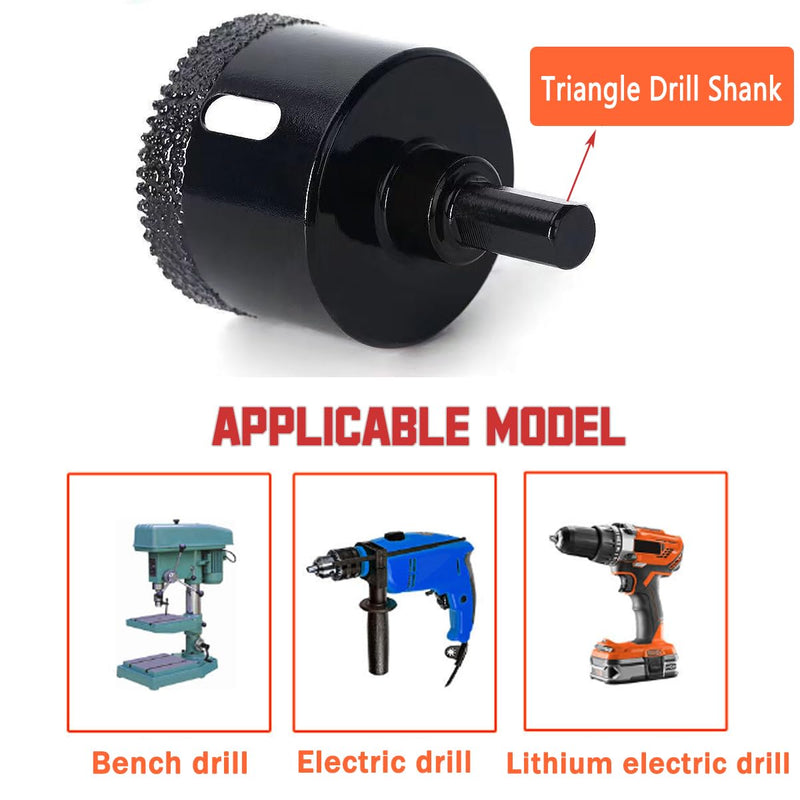Diamond Core Drill Bits Set 1/4" to 2" Diamond Hole Saw Drill Bit for Ceramic Porcelain Tile Stone Granite Marble 10PCS 1/4~2inch