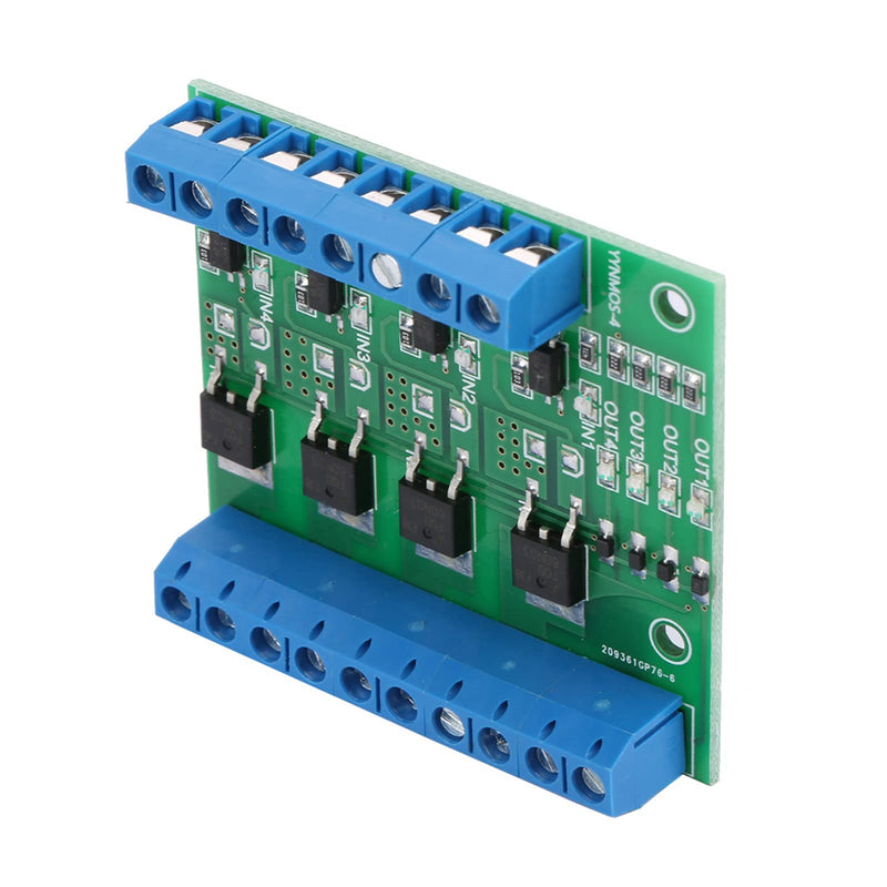 PWM MOS FET Module, PWM 4-Channel MOS FET Module PLC Amplifier Circuit Board Driver Module, Motor Driver Board 3-20V to 3.7-27VDC 10A