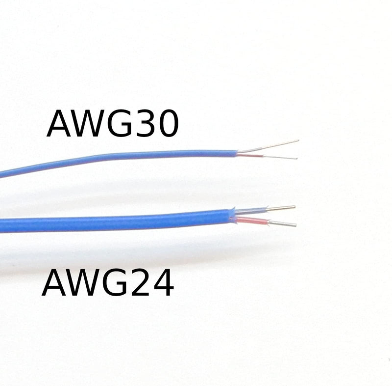 T-Type Thermocouple Wire AWG 30 Solid with PFA Insulation - 10 Yard, ANSI T-type Blue