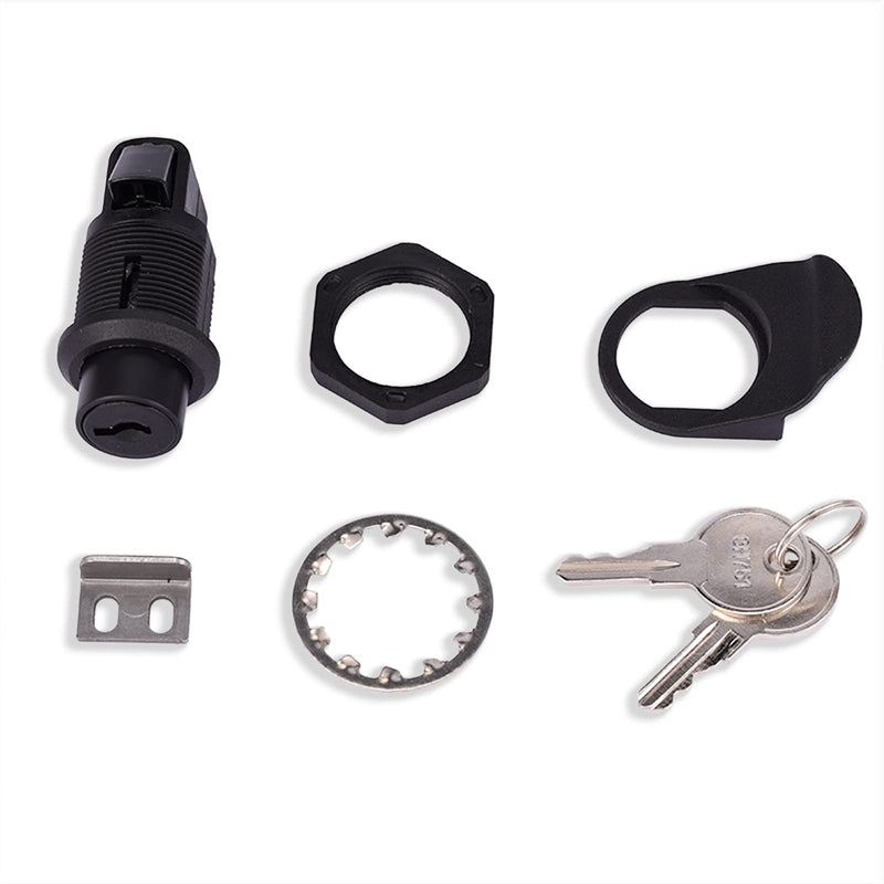 2 PCS Locking Push Button Latch, Plastic Push to Close Latch for Marine Boat Box, Glovebox, Radio Box, Electronic Box 0.0"- 0.4" Door Panel