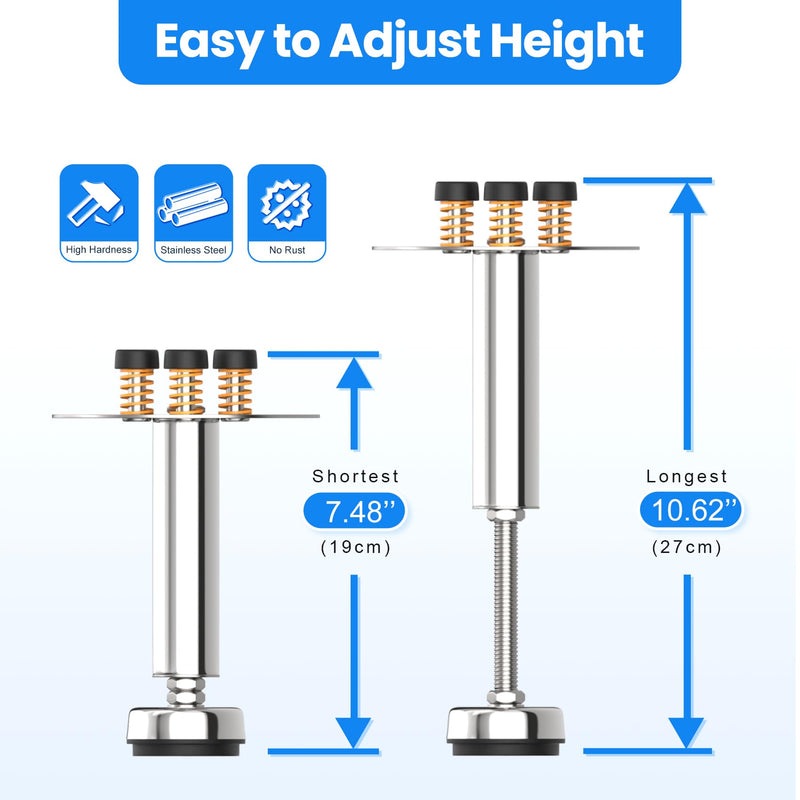 Garbage Disposal Support, Adjustable Spring Shock Absorber Bracket (7.48-10.62 inch (19-27cm)), Holds Up tp 440lbs, Stainless Steel Noise Reduction Installation Kit 7.48-10.62" (19-27cm)