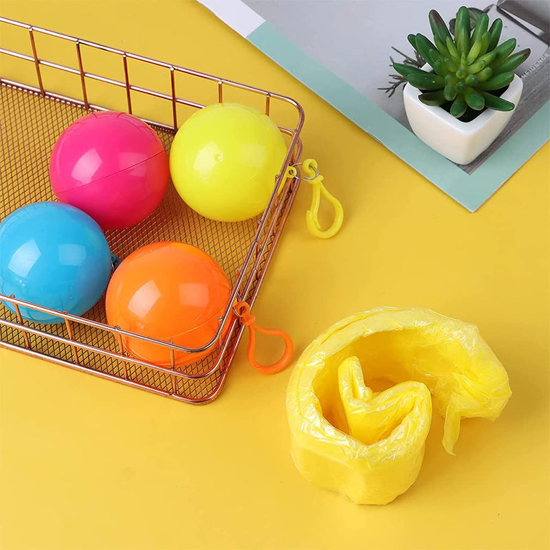 6 Pcs Disposable Emergency Rain Ponchos, Waterproof Raincoat In Keychain Ball, Adult Rainwear for Camping, Cycling One Size 6 Colors
