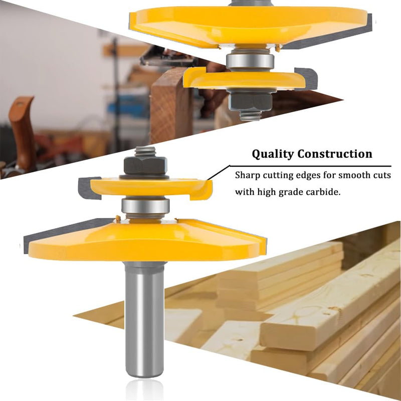 LEATBUY Molding Router Bit Set 1/2-Inch Shank 4 PCS Woodworking Molding Cutter Wood Milling Woodwork Router Bits Sets Drilling Carbide Tool for Door Table Cabinet Shelve Wall DIY (TR4) TR4