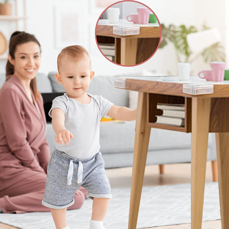 Corner Protector, Baby Proof Furniture Corner Guards, Safety Bumpers & Cushion to Cover Sharp Furniture & Table Edges,Clear and Transparent,Pre-Taped (12 Count L-Shape(Park of 1)) 12 PCS (L-Shape)