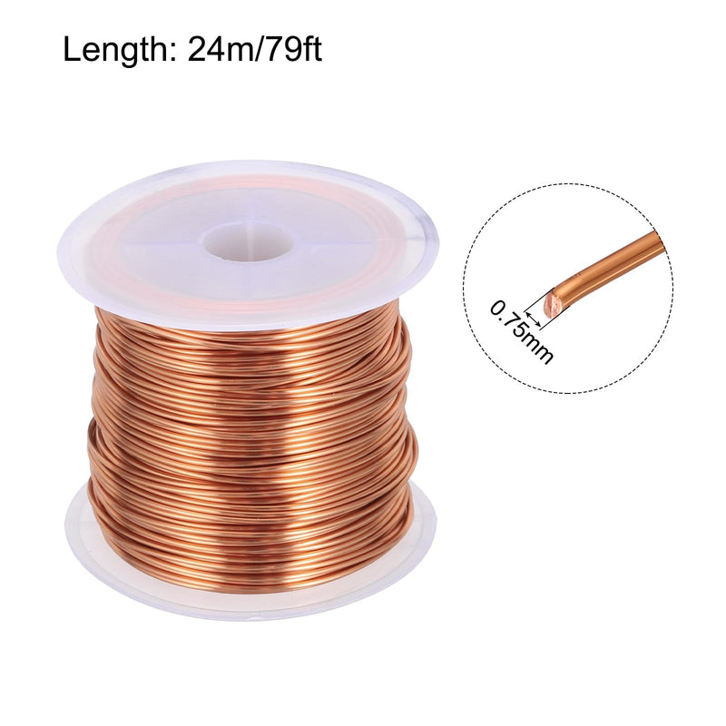 MECCANIXITY 0.75mm Magnet Wire 79ft(24m) Enameled Copper Wire Enameled Magnet Winding Wire Coil 100g 155C for Transformers Inductors 0.75mm x 24m 1