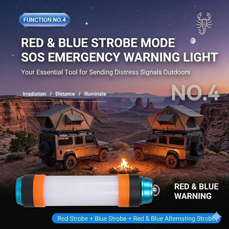 CAMPLIGHTPRO Flashlight IP68 Waterproof Rechargeable Light for Hiking, Magnetic Flashlight with Portable Charger and Window Breaker Emergency Light for Camping, Travel