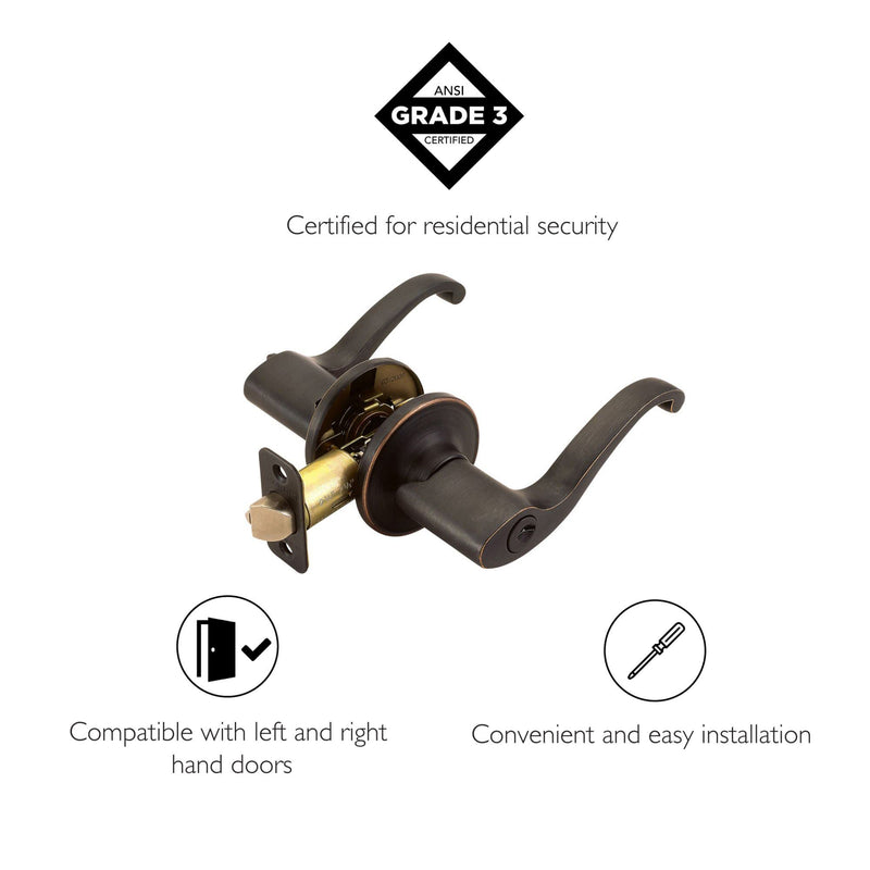 Design House 791640 Scroll Entry Door Lever Oil Rubbed Bronze Keyed Entry