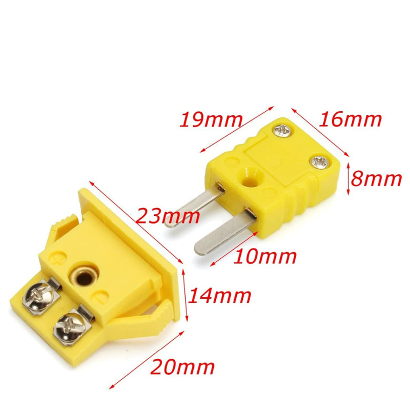 2Set K-Type Panel Mount Thermocouple Miniature Socket and Plug Connector(Yellow) Set of 2 K-Type Thermocouple