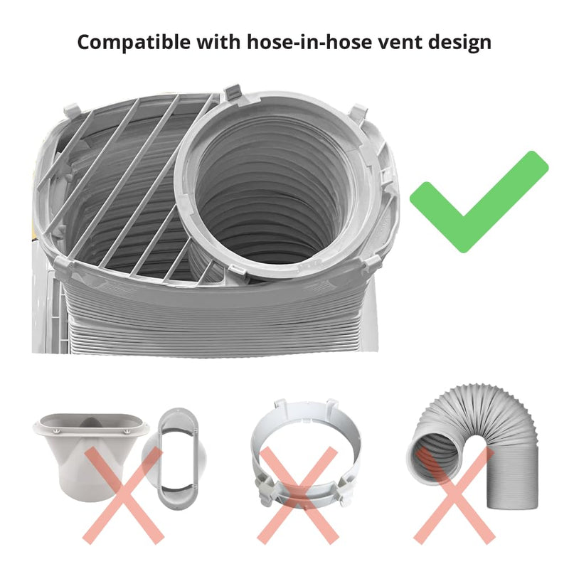 AC Exhaust Hose Adapter Plate for Windows & Sliding Doors for Midea Duo White