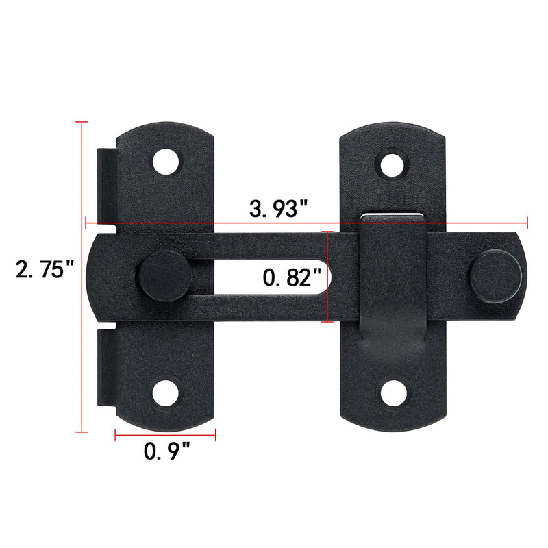 3 Packs Flip Latch Gate Latches,3.93” x 2.75” Matte Black Safety Door Lock for Barn Wood Fence Sliding French Doors, Gate Hardware,Sliding Door Antique Lock Wine Cabinet Closet Door Latches Matte Black_V54 3