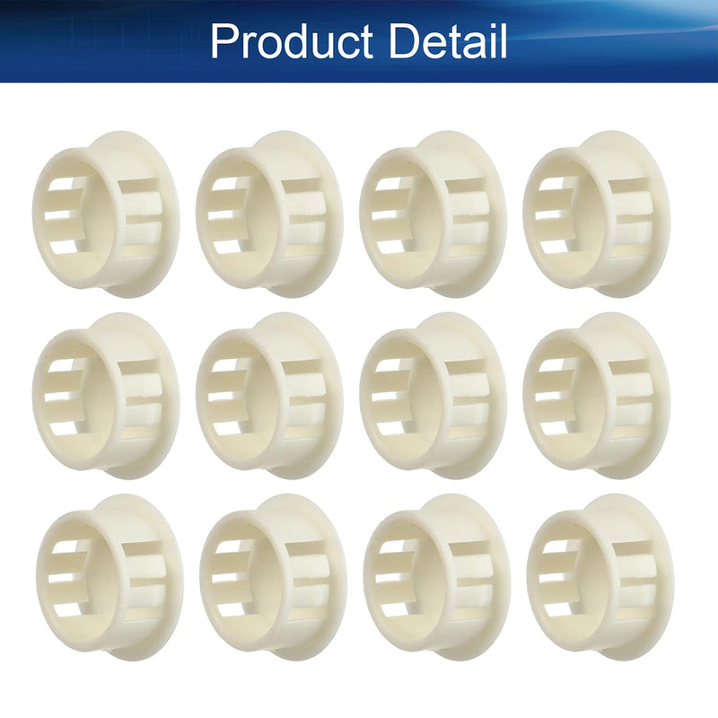 Heyiarbeit 20pcs Hole Plugs 3/4" / 19mm Nylon Plastic Round Snap in Type Locking Hole Tube Furniture Fencing Post Pipe Insert End Caps White Tone 3/4" / 19mm(20pcs)
