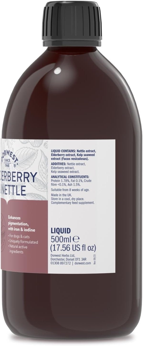 Dorwest Herbs Elderberry and Nettle Extract for Dogs and Cats 500 ml - NewNest Australia