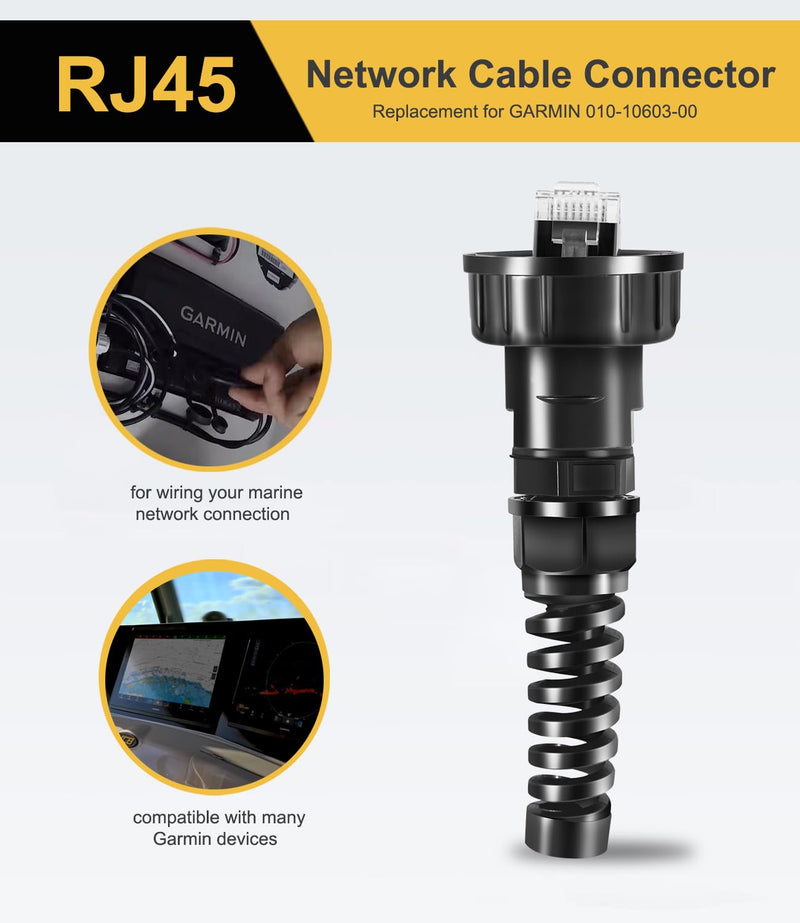 Yoursme 010-10603-00 Connector Waterproof RJ45 2-Pack Compatible with Garmin Marine Network Cable Connector