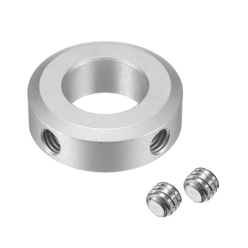 uxcell Set Screw Shaft Collar for 17mm Shaft, 4pcs Clamping Collars 32mm OD, 10mm Thickness, Aluminum Alloy Clamp-On Collar with M6 Set Screws and a Wrench