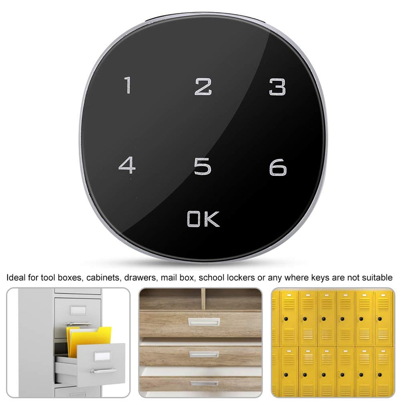 Digital Electronic Coded Lock, Touch Screen Password Lock for Cabinet Mailbox File Sauna Drawer School Lockers Easy to Install