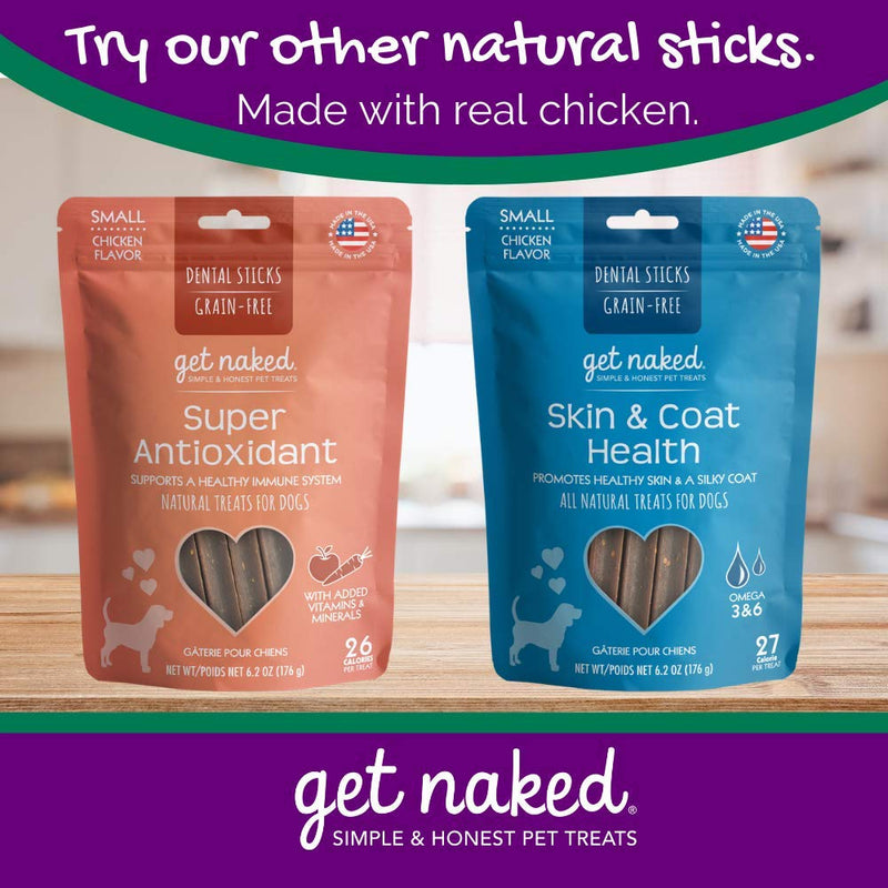 Get Naked Grain Free 1 Pouch 6.2 Oz Weight Management Dental Chew Sticks, Small 6.2 Ounce (Pack of 1) - PawsPlanet Australia