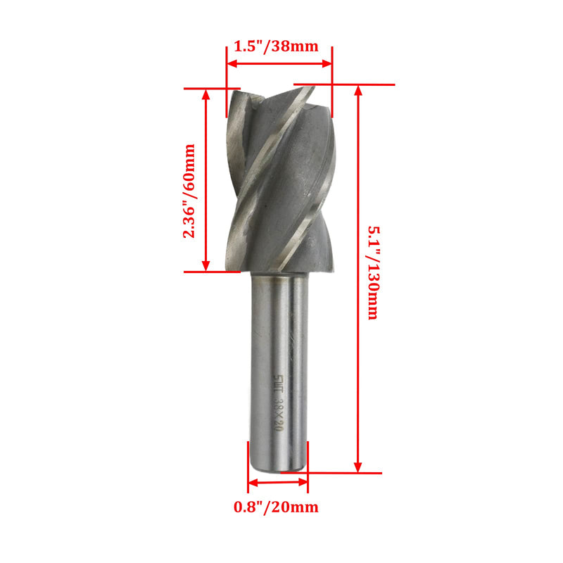 End Mill 1.5" Cutting Dia 0.8" Shank Dia Straight Shank 4 Flute Drill Bits Cutter Tool