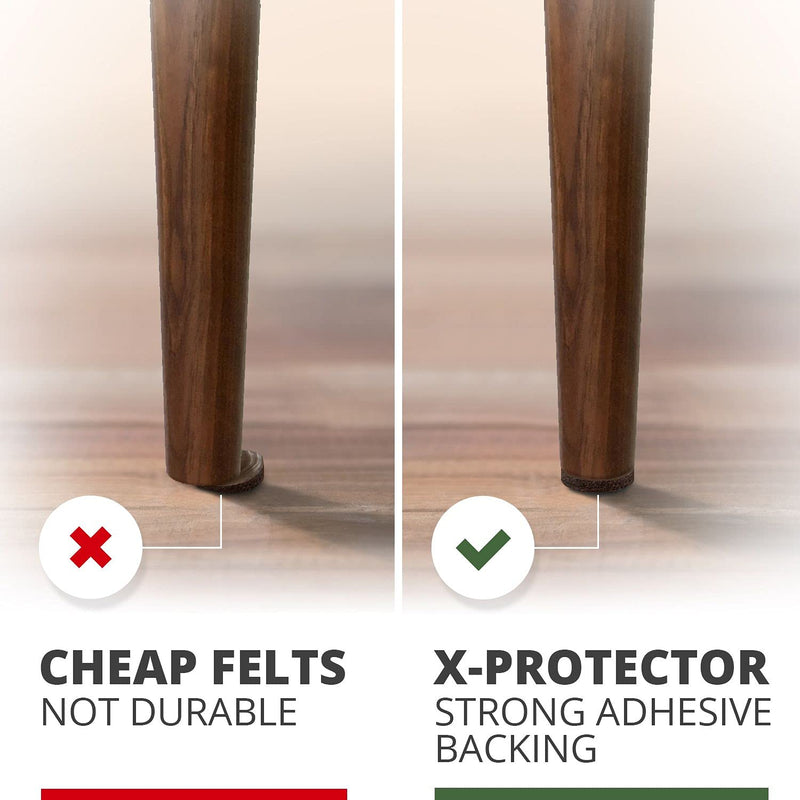 X-PROTECTOR 357 pcs Premium Huge Pack Felt Furniture Pads! Quantity of Furniture Sliders with Many Big Sizes – Your Ideal Floor Protectors. Protect Your Hardwood & Laminate Floor! 357 PCS Brown