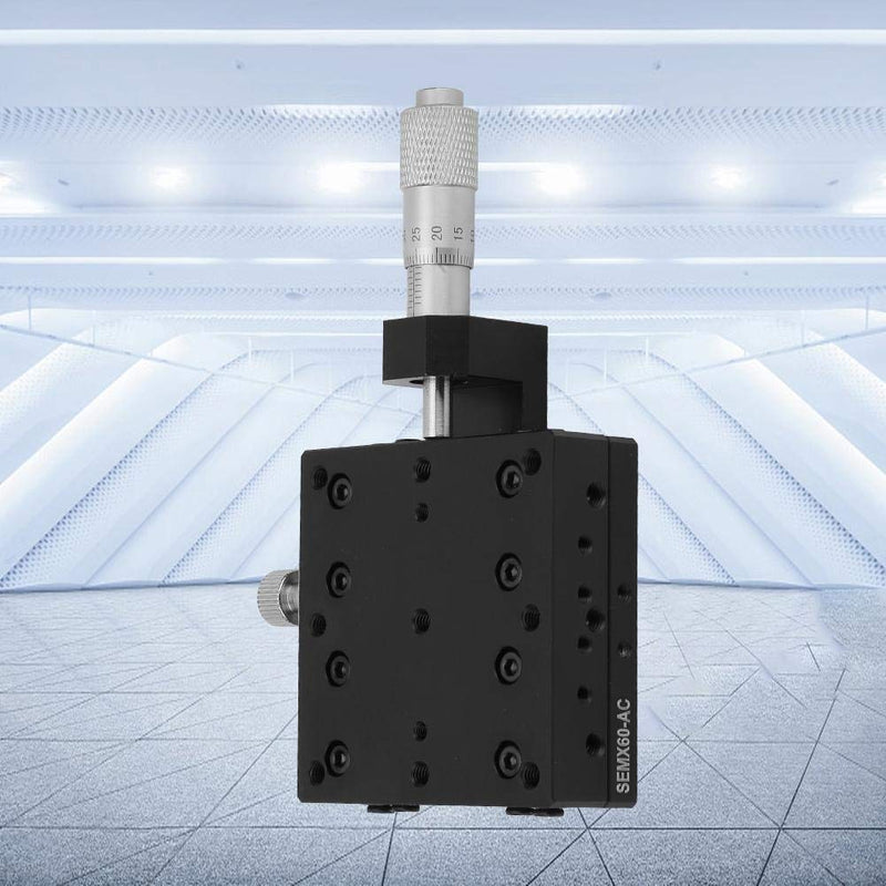 SEMX60-AC Manual Linear Stage,Cross Roller X Axis Micrometer Fine Tuning Slide Table,60x60mm Precision Optical Trimming Station,for Precision Inspection,Equipment Positioning