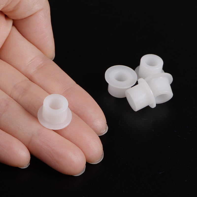 uxcell 12pcs Flanged Sleeve Bearings Plastic Bushings 6.1mm Bore x 9.9mm OD x 8.3mm Length Nylon Bushings, White 12