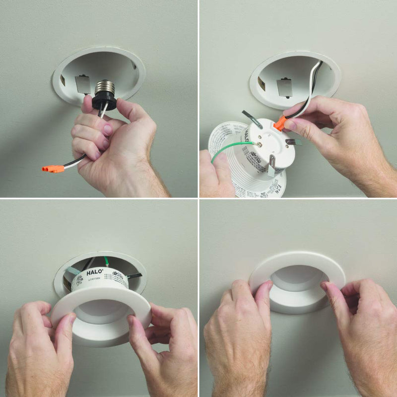 HALO RL 4 in. White Integrated LED Recessed Ceiling Light Retrofit Trim with Selectable CCT (2700K-5000K) 4 inch 1