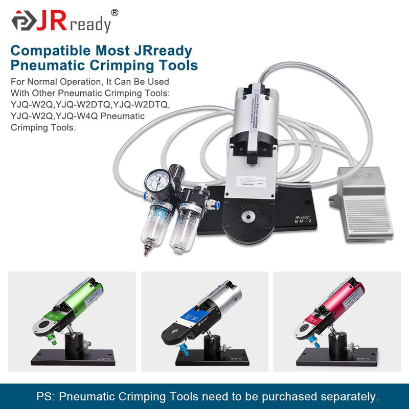 JRready Pneumatic Crimping Machine Accessory Tool, AFC20002WT Air Compressor Regulator with Gauge 1/4" Air Pressure Regulator Water Separator for Air Compressor Pneumatic Crimping Tools