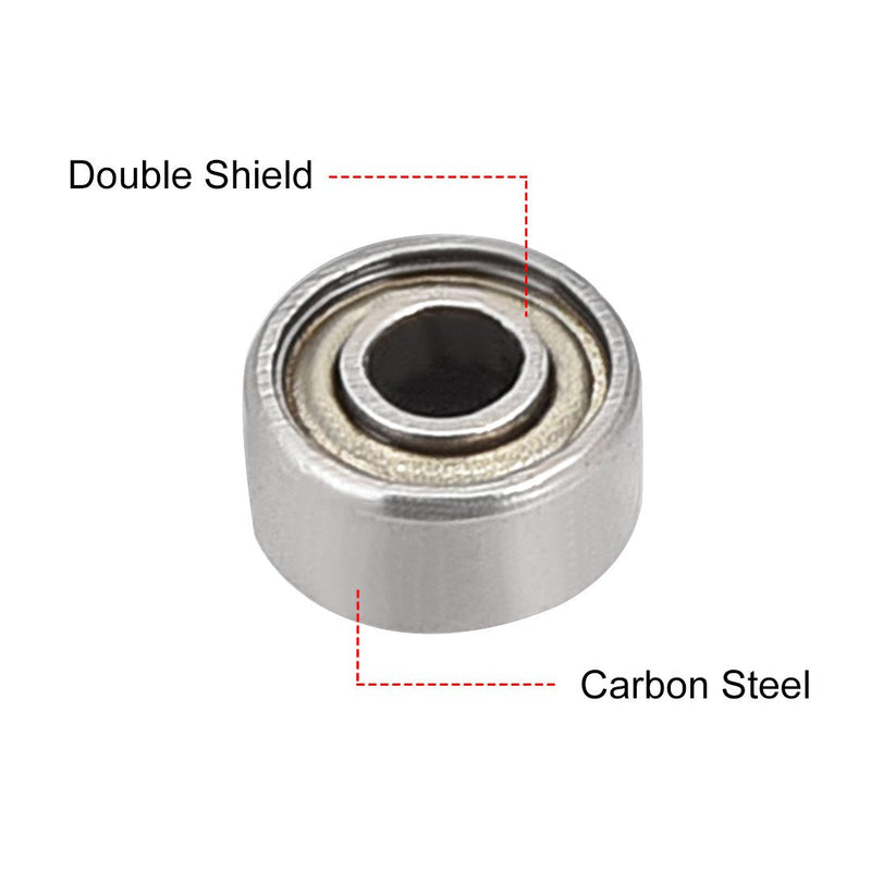 uxcell 693ZZ Deep Groove Ball Bearing Double Shield 693-2Z 2080093, 3mm x 8mm x 4mm Carbon Steel Bearings (Pack of 20) 3mmx8mmx4mm