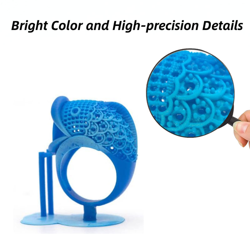 Siraya Tech Cast 3D Printer Resin Easier to Burn and Print Clean Burnout Great Smooth Surface High Resolution Castable 405nm UV-Curing Resin for Thicker Designs and Metal Parts (True Blue, 500g) True Blue 500g