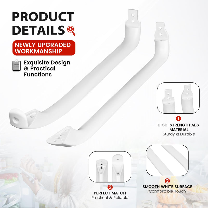 puxyblue 【2025 Upgraded HIGH-Strength ABS】 WR12X22148 GTH18GBDCRWW GTH18GBDDRWW Refrigerator Door Handles 2Pack Replaces Hotpoint GE Refrigerator Door Handle White