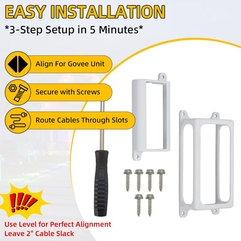 for Govee Pro and Regular Permanent Outdoor Lights - Bracket and Screws Combo Kit for Power Supply and Controller BRACKET Screws Kits