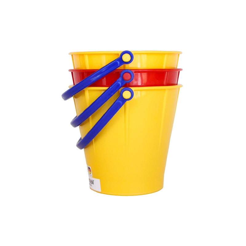 Spielstabil Beach Toys Bundle - Large Sand Pails (3 Pack) - Sand Buckets for Kids and Toddler Beach Essentials for 2.5 Years and Up, Outdoor Play Equipment Three Pack (Colors Vary)