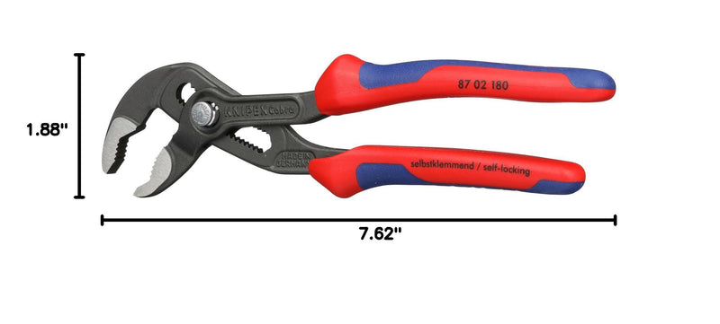 Knipex 8702180 7 1/4-Inch Cobra Pliers - Comfort Grip 7.25-Inch Comfort Grip