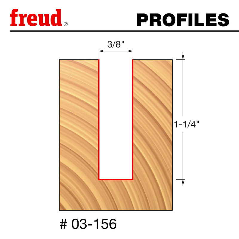 Freud 03-156: 3/8" (Dia.) Single Flute Straight Bit with 1/4" Shank