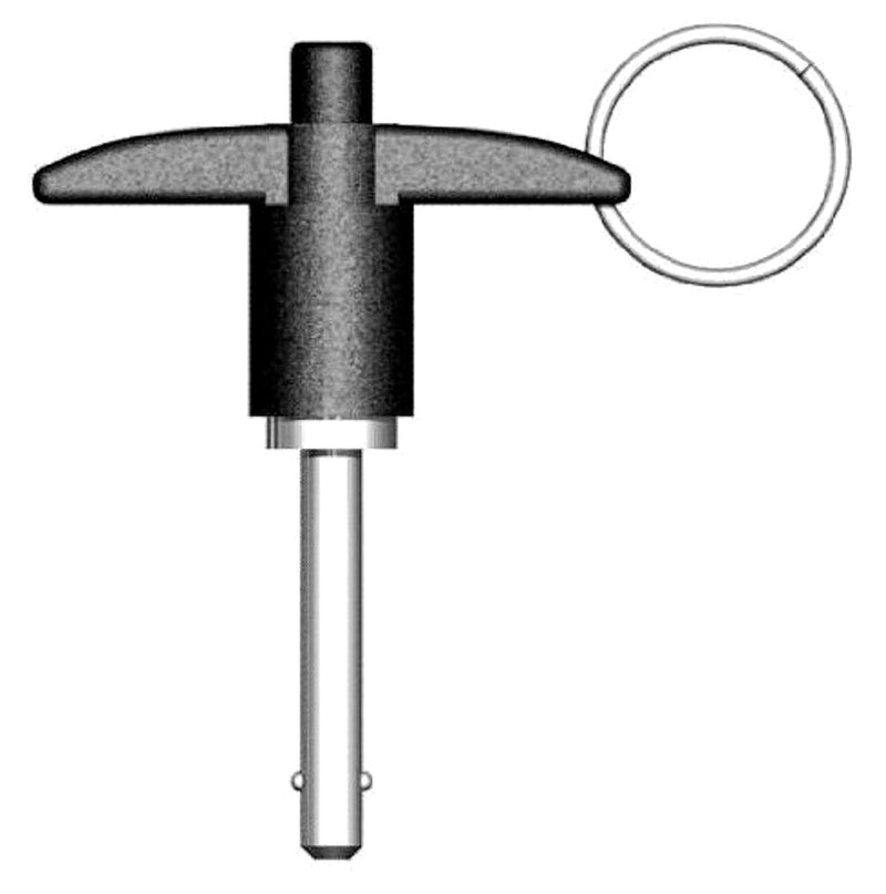 Stainless Steel T - Handle Quick Release Ball Locking Pin with with Lanyard Cable, 1/2" Pin Diameter and 2-1/4" Usage Length (2PCS) 2PCS