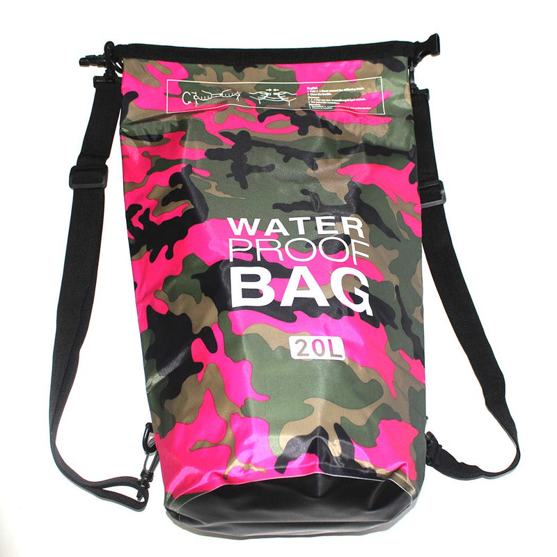 Waterproof Dry Bag 2L/5L/10L/15L/20L/30L, Roll Top Sack Keeps Gear Dry for Kayaking, Rafting, Boating, Swimming, Camping, Hiking, Beach, Fishing with Free Waterproof Phone Case (Rose red, 20L)