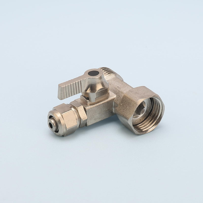 1/2" M/F Tee Ball Valve, 1/4" OD Comp Outlet Adapter, Pack of 5