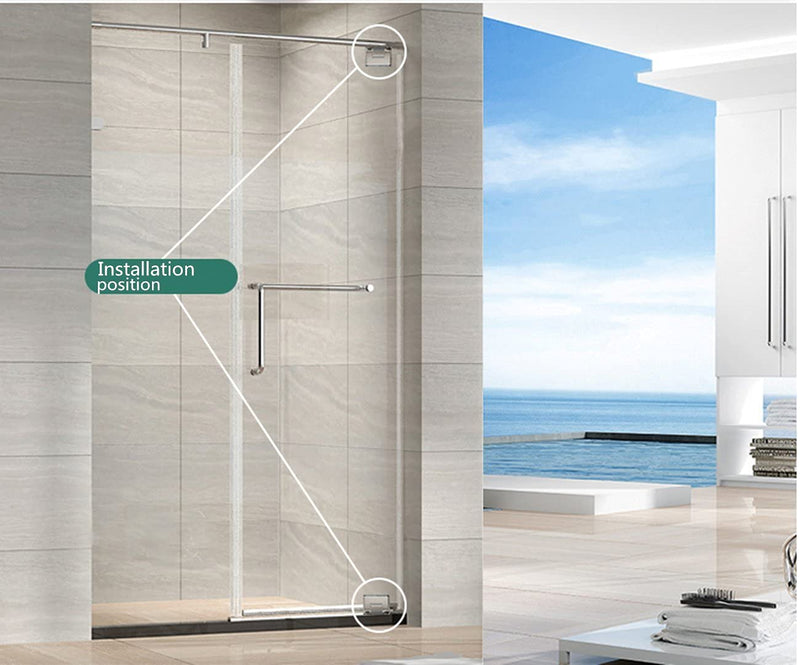 Ranbo Heavy Duty 360 Degree Shower Glass Door Pivot Hinge,Solid 5mm 304 Stainless Steel,Top and Bottom Mount,for 5/16"-1/2" (8mm-12mm) Frameless Doors,One-Piece Precision Cast, Polished Chrome,1 PC | solid 5mm-thick 304 stainless steel, top bottom moun...