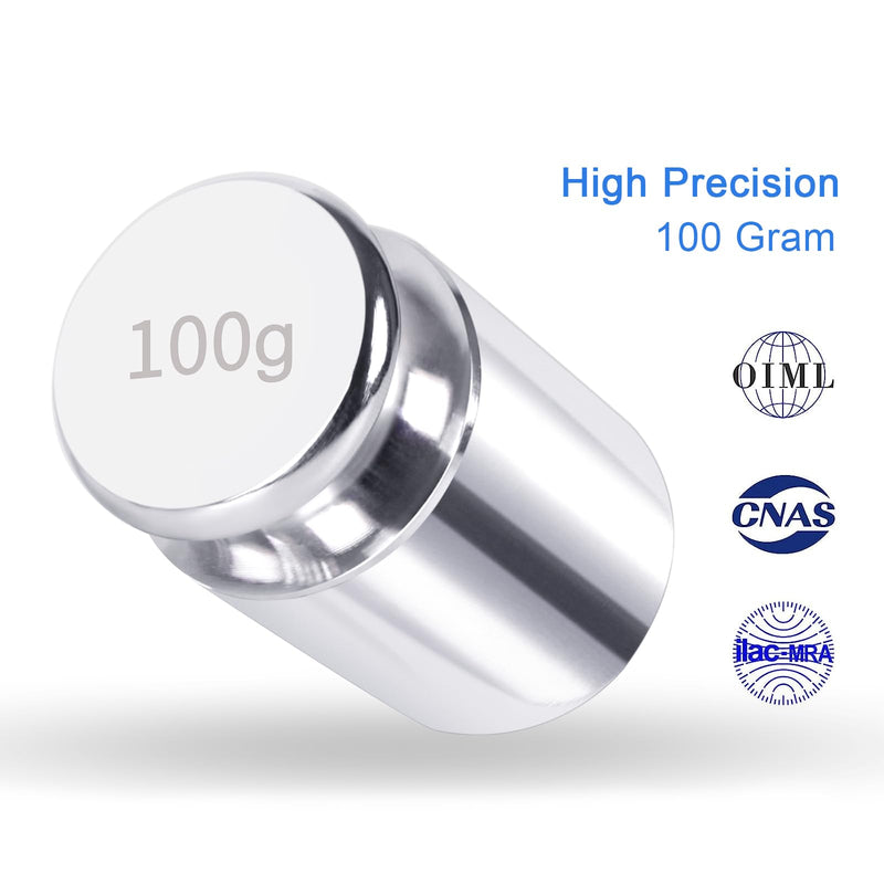 QP Calibration Weights, 100 Gram OIML Class M1 High Precision Scale Weights, Stainless Steel Gram Weights, Chrome Finish, Scale Calibration Weights for Digital Scale, Kitchen Scale, Pocket Scale 100g