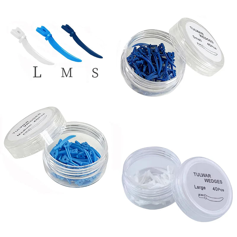 Disposable Dental Plastic Wedge, Dental Curved Matrix Wedges with Hole, Dental Fixing Wedge for Tooth Restoration (Small 40Pcs) Small 40Pcs