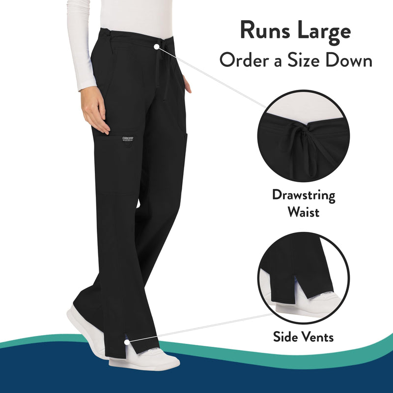 Scrubs for Women Workwear Revolution, Drawstring Scrub Pants, Soft Stretch WW120 Small Black