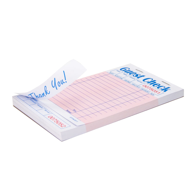 Guest Check Pads EP-3632-1 (10 Pads), Total 500 Pink Waitress Notepad, Server Order Pads 10 Pack--Pink