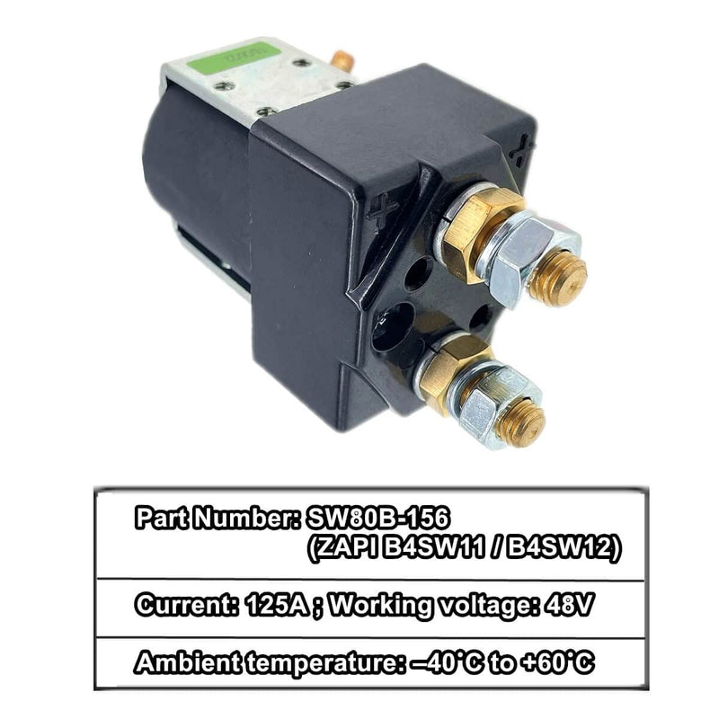 SW80B-156 Contactor, 48V 125A Contactor for Curtis ZAPI B4SW11 B4SW12 Controller, Electric Forklift/Golf Cart Solenoid, SW80B156 SW80156