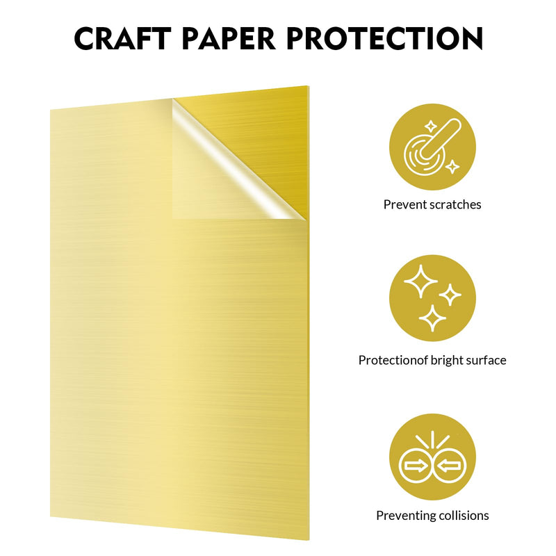 Laser Engraving Blank ABS Double Color Plastic Sheet, 11.8x6.49x0.05 inch Materials Double Color Plastic Sheet for Interior Signs, Badges, DIY Carving Pack of 12(Gold) Gold