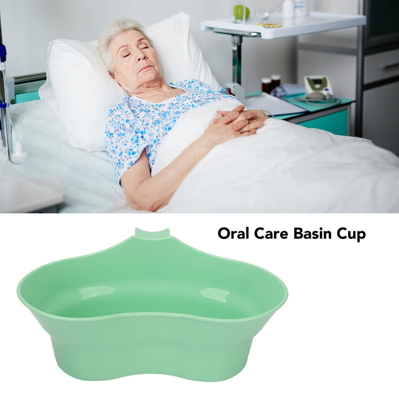 Dioche Oral Care Basin Cup, Inward Curved Unbreakable Large Diameter Vomit Bowl Tooth Brushing Tray for Elderly Bedridden 300ml