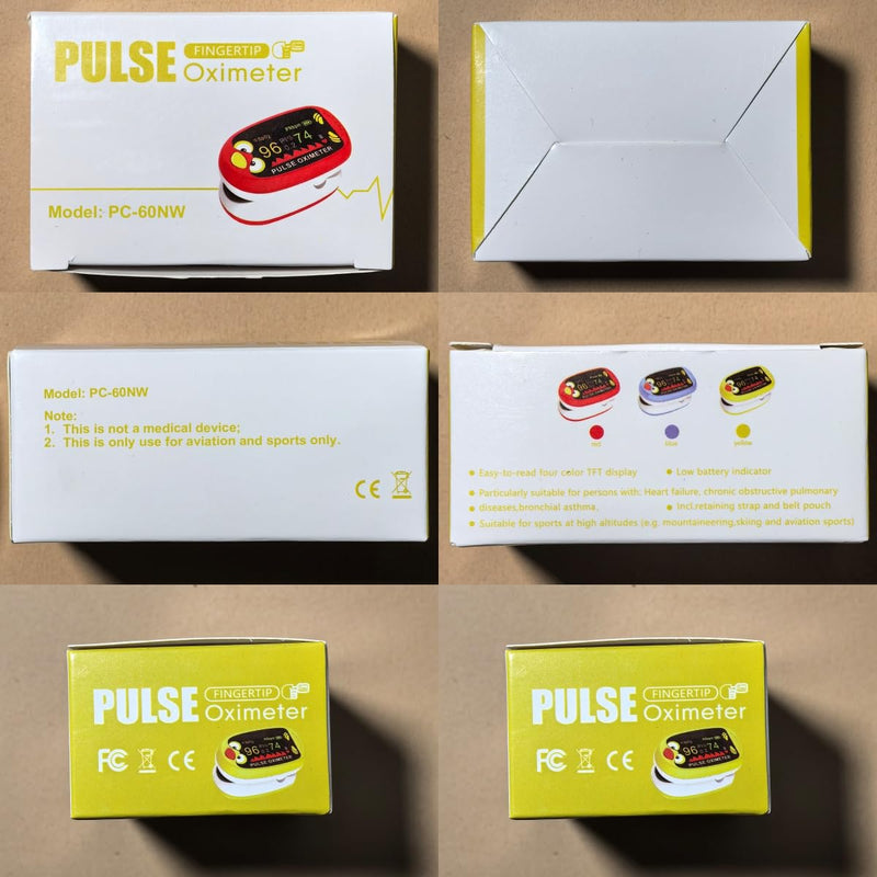Pulse Oximeter for Kids – Rechargeable Pediatric Pulse Oximeter with TFT Screen, Baby Oxygen Monitor Fingertip for Children & Infants, SpO2 and Heart Rate Tracker, Auto Power-Off, Portable Design-yellow