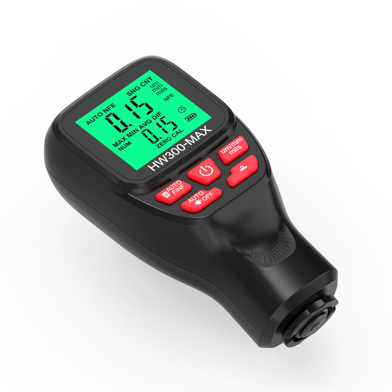 Thickness Industrial, 0-2000UM Paint Thickness, LCD Coating Thickness Meter, 3 Probe Modes, 3 Units Switching, for Steel, Metals, Plastic, Glass, PVC