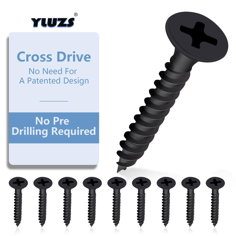 270PCS 8# 1- in. Quick-Tapping Screws, Phillips Wood Screws with Cross-Flat Head, high-Strength Steel Screws, Drywall Screws, Alloy Steel Standard Thread Truss Head Quick-Tapping, YLUZS.